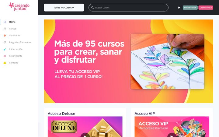Screenshot of creandojuntos.com