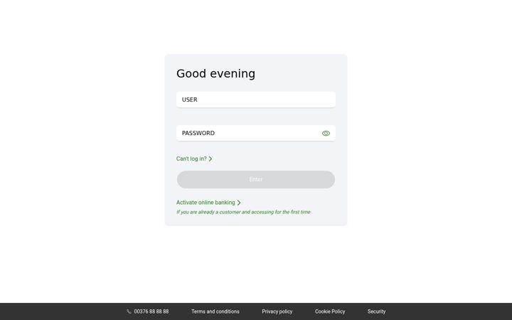 Screenshot of creandonlinebanking.ad