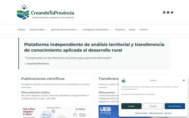 Zrzut ekranu creandotuprovincia.es