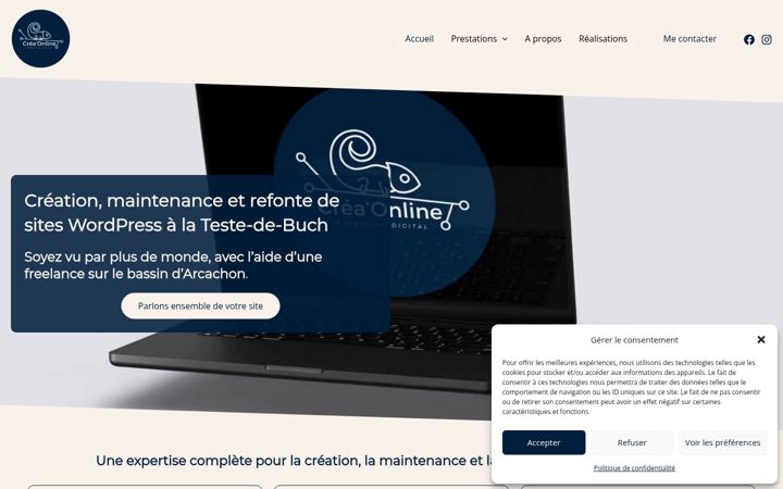 Screenshot of creaonline.fr
