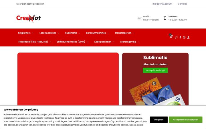 Screenshot di creaplot.nl