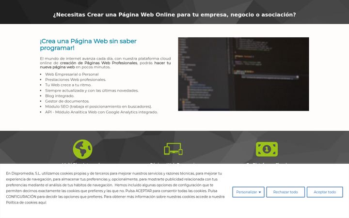 Screenshot of crear-web.online
