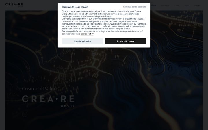 Skjámynd af crearegroup.it