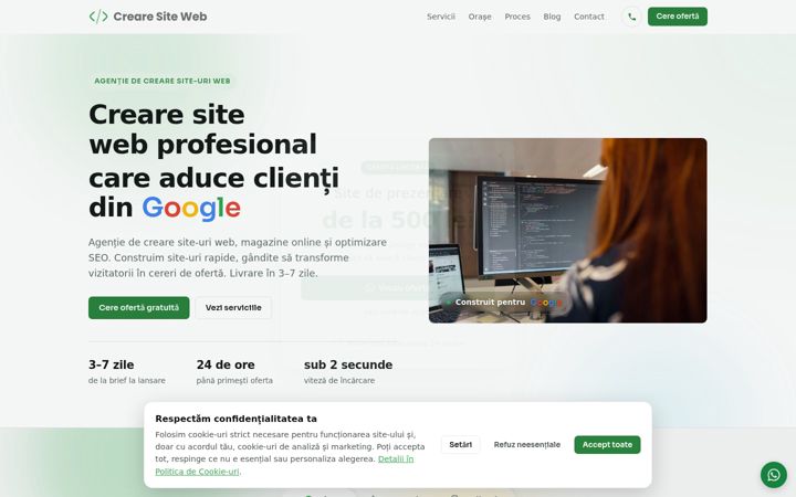 Screenshot of crearesitewebpro.ro