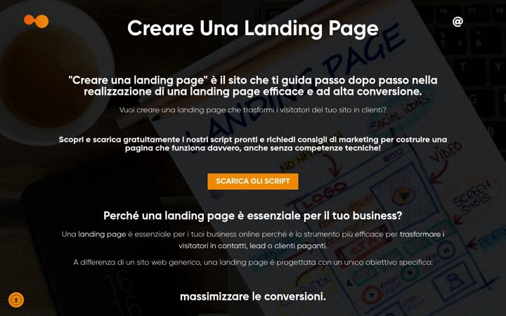 Screenshot of creareunalandingpage.it