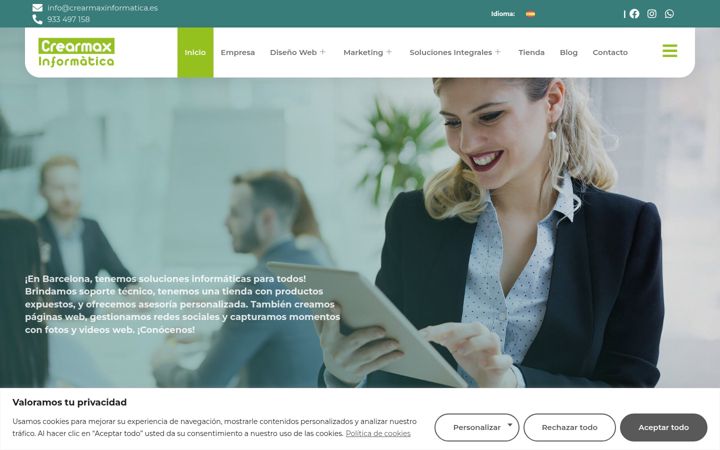 Zrzut ekranu crearmaxinformatica.es