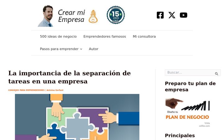 Screenshot of crearmiempresa.es