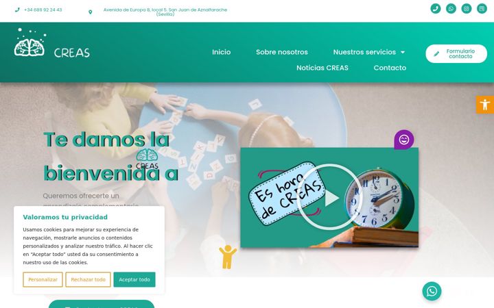 Screenshot of creaseducacion.es