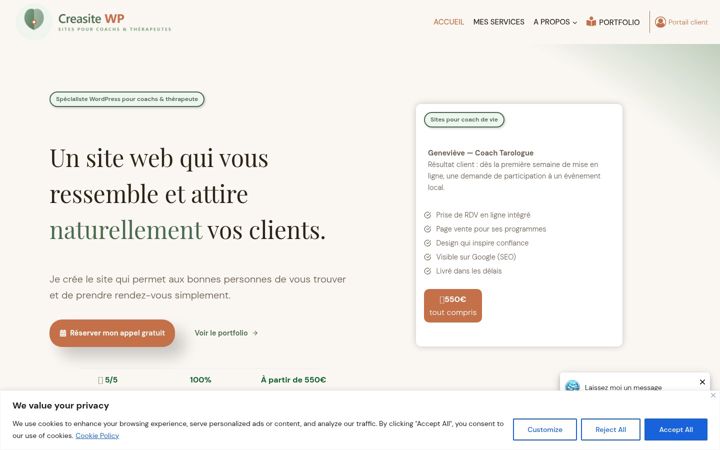 Screenshot of creasitewp.com