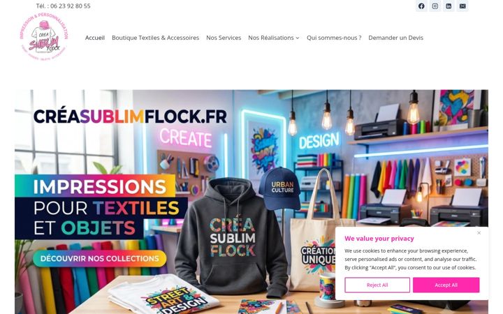 Screenshot of creasublimflock.fr