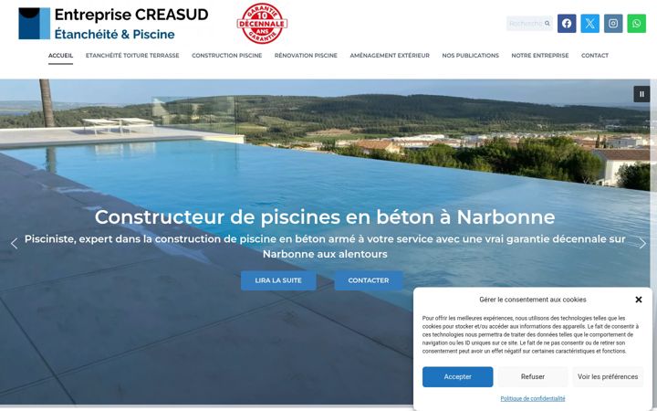 Screenshot of creasud-etancheite-piscine.fr