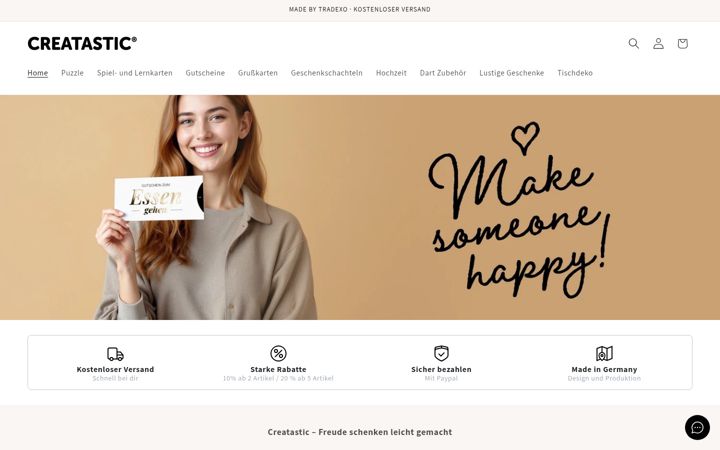 Screenshot of creatastic.de