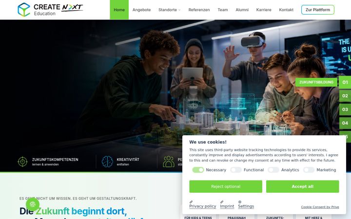 Screenshot of create-education.de