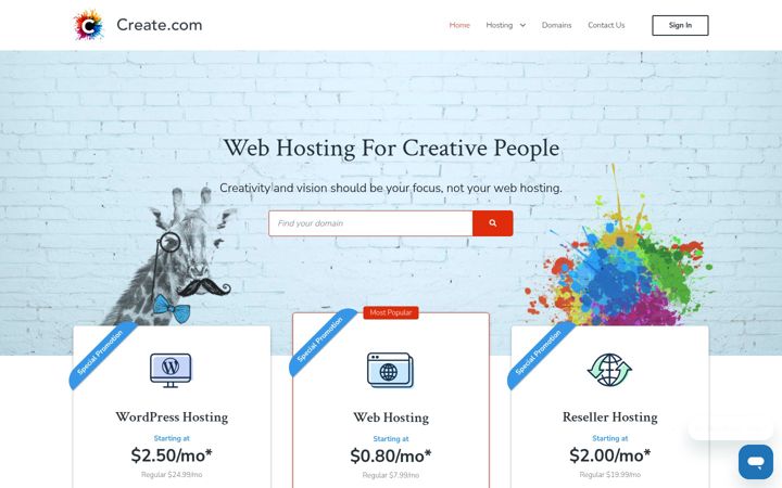 Screenshot of create.com