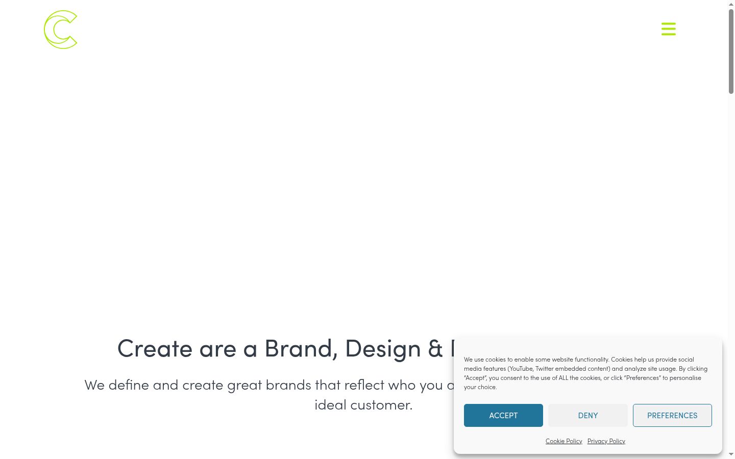 Screenshot del banner di consenso mostrato prima di qualsiasi interazione