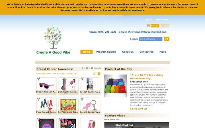 Screenshot of createagoodvibe.com
