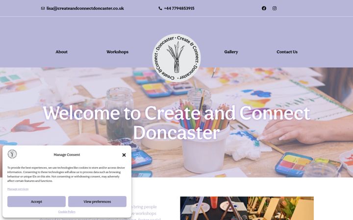 Screenshot of createandconnectdoncaster.co.uk