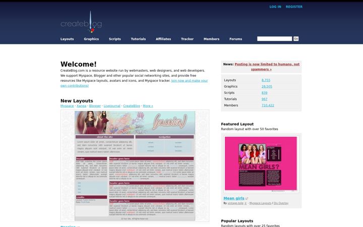 Screenshot of createblog.com