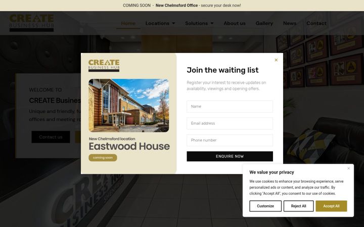 Screenshot of createbusinesshub.co.uk