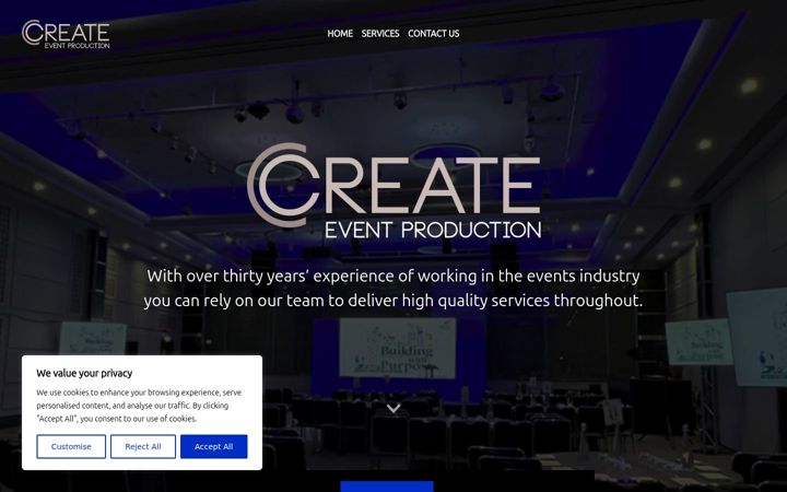 Screenshot of createeventproduction.com