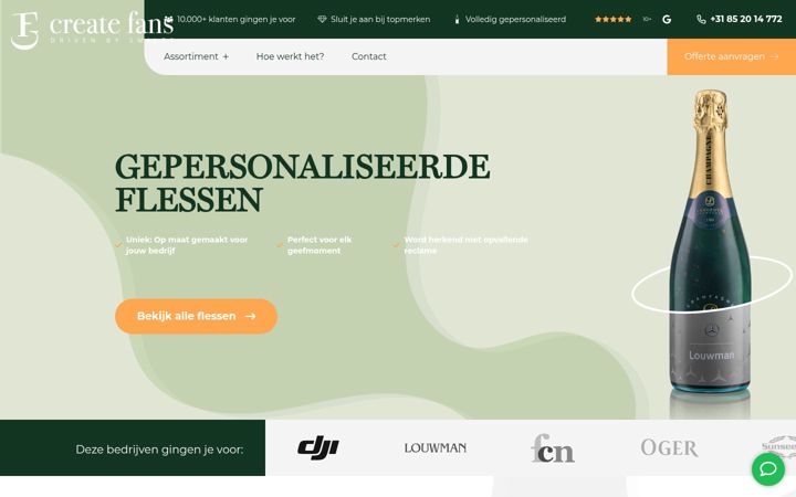Screenshot of createfans.nl