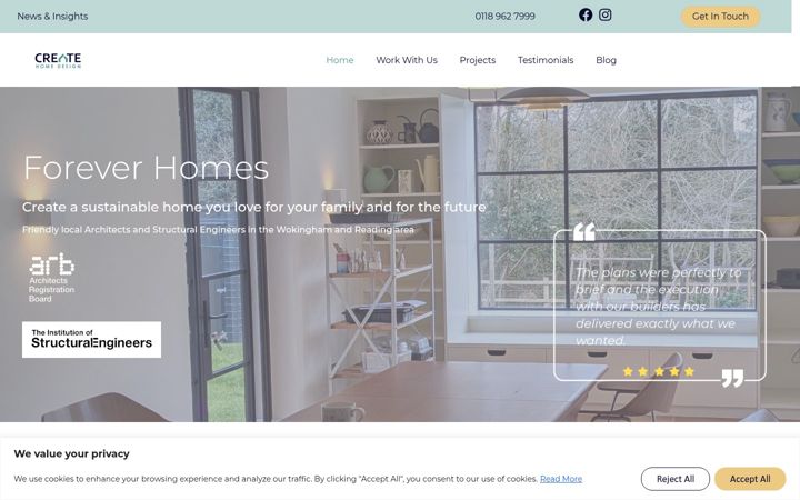 Screenshot of createhomedesign.co.uk