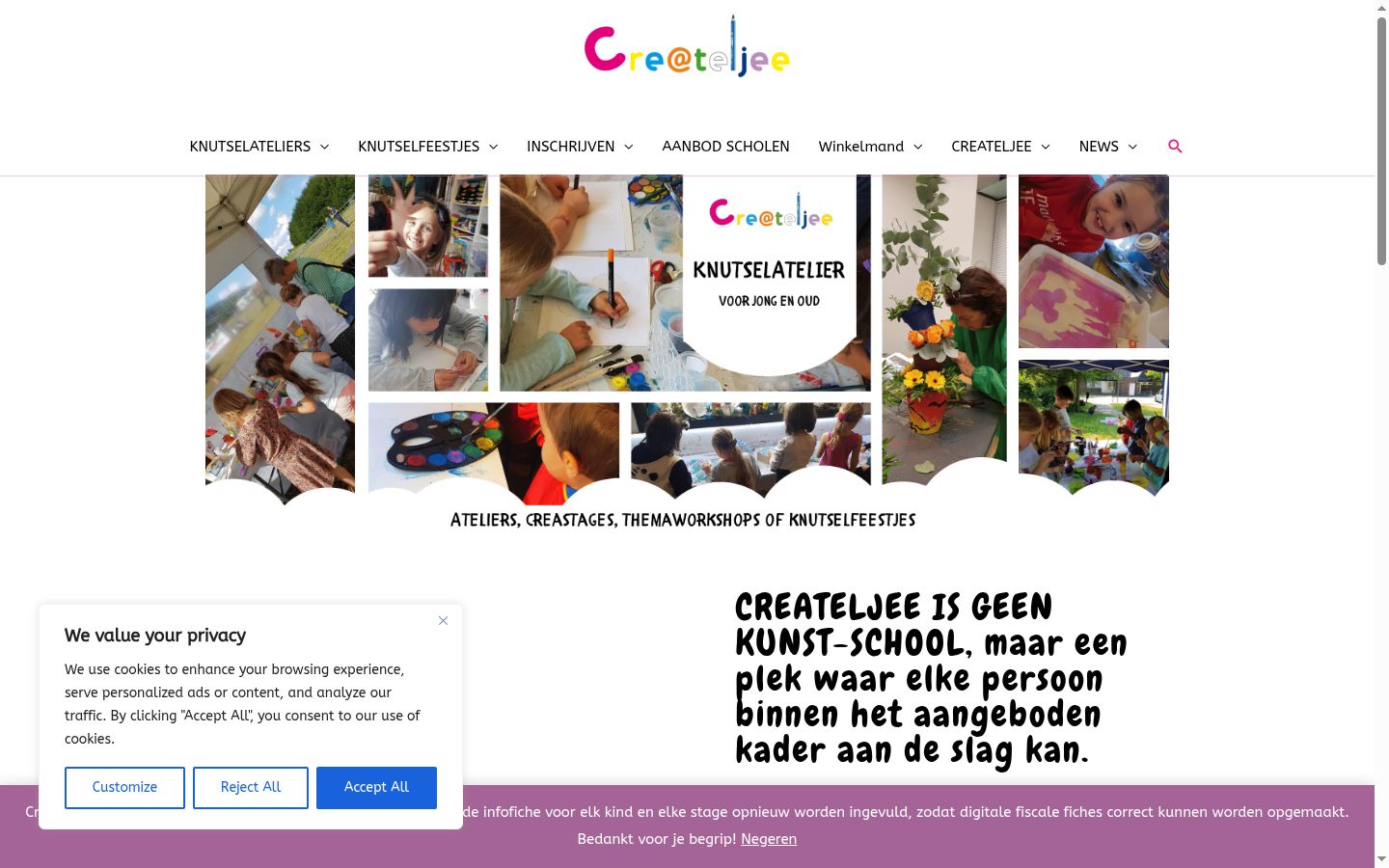 Screenshot tal-banner tal-kunsens muri qabel kwalunkwe interazzjoni