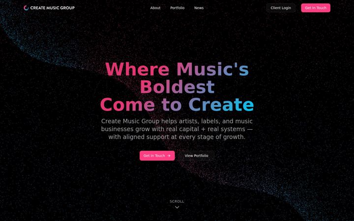 Screenshot of createmusicgroup.com