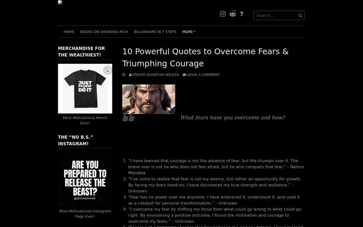 Screenshot of createquantumwealth.com