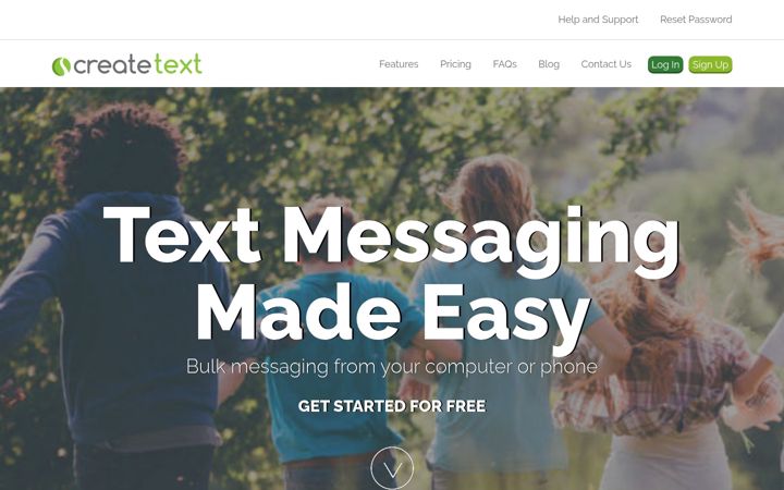 Snímek obrazovky createtext.net