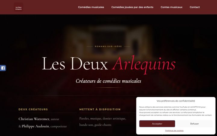 Screenshot ta' createurscomediesmusicales.fr