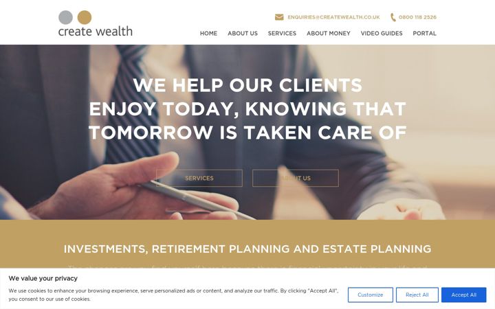 Screenshot of createwealth.co.uk