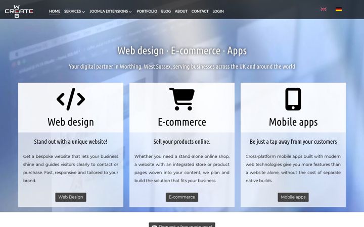 Screenshot of createweb.de
