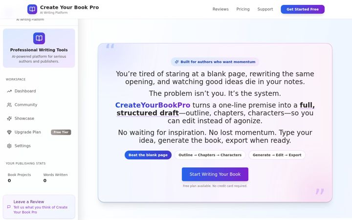 Screenshot of createyourbookpro.com