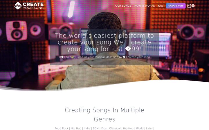 Screenshot of createyoursong.com