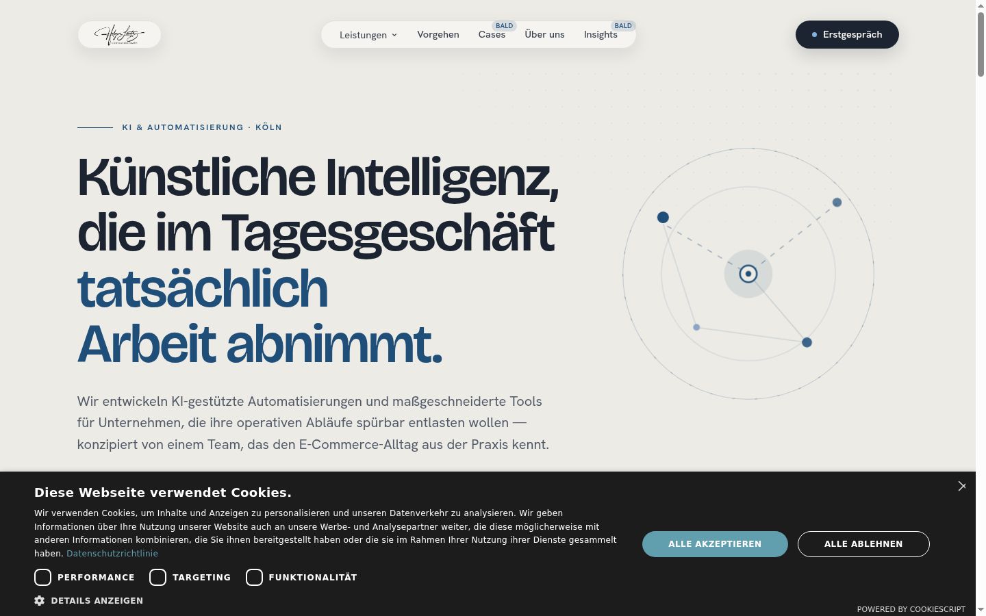 Screenshot of the consent banner shown before any interaction