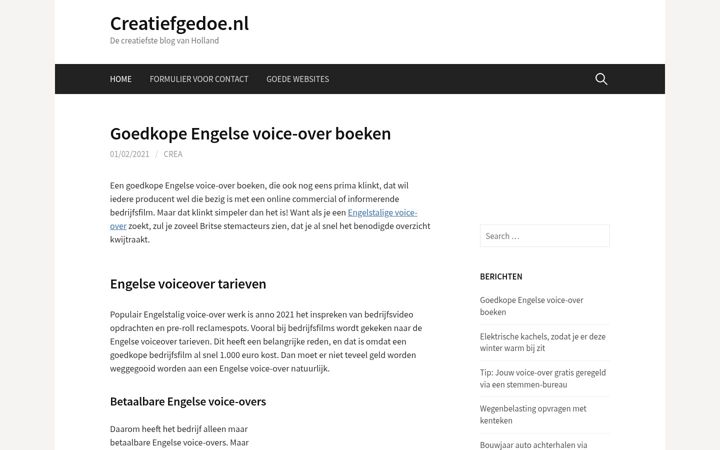 Screenshot of creatiefgedoe.nl