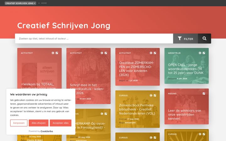Screenshot of creatiefschrijvenjong.be