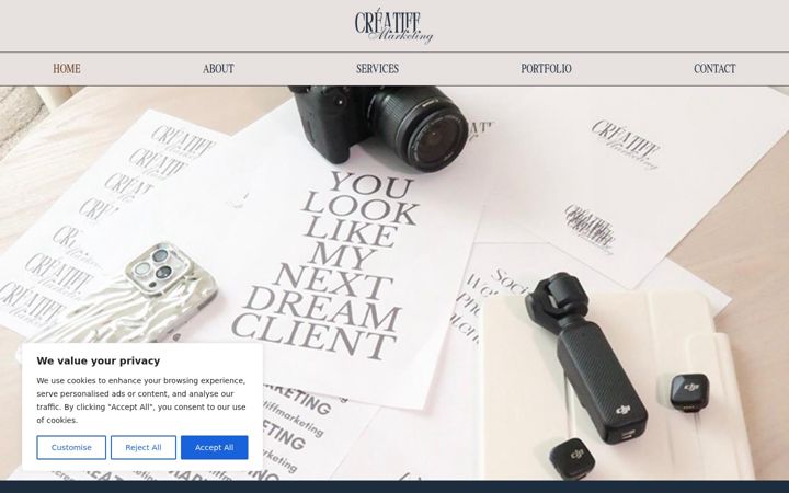 Screenshot of creatiffmarketing.com