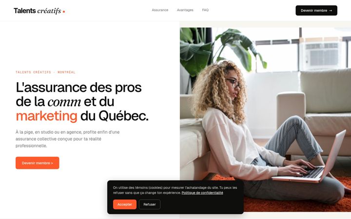 Screenshot of creatifs.ca