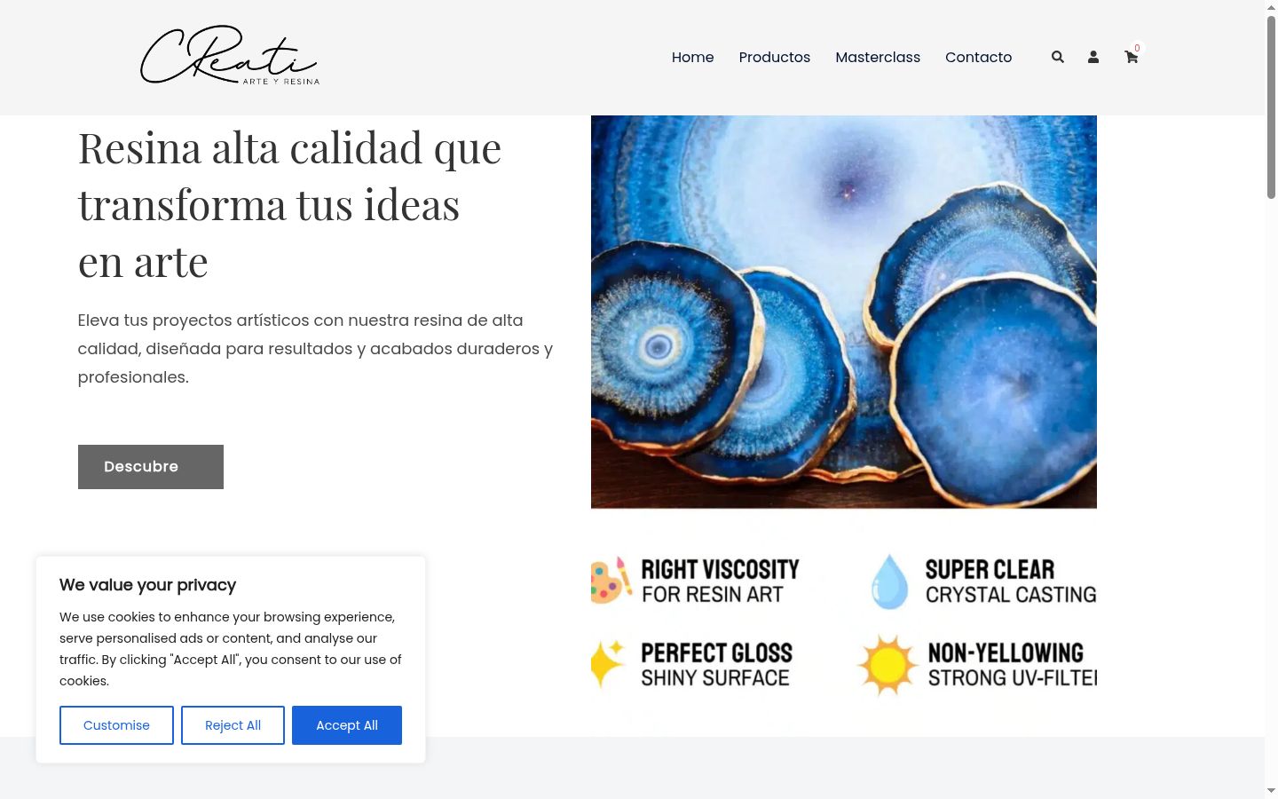 Screenshot del banner di consenso mostrato prima di qualsiasi interazione