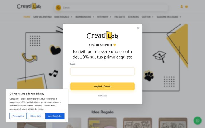 Captura de pantalla de creatilab.it