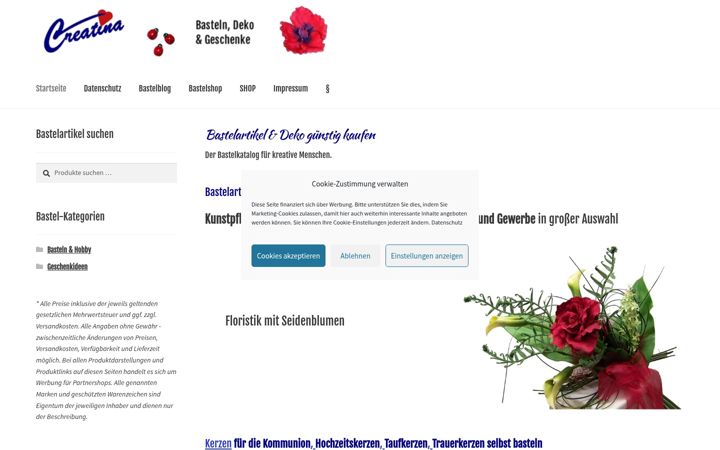 Screenshot of creatina.de
