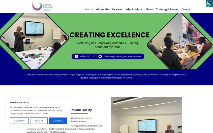 Screenshot of creating-excellence.co.uk