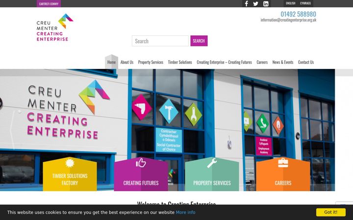 Screenshot of creatingenterprise.org.uk