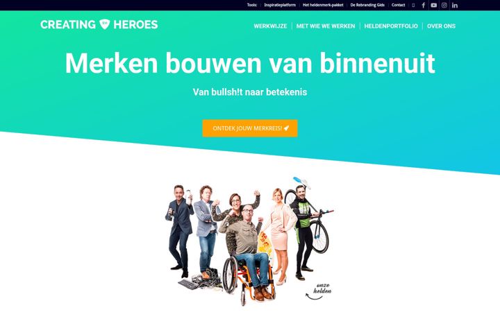 Екранна снимка на creatingheroes.nl
