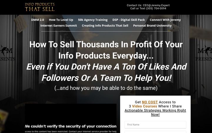 Screenshot of creatinginfoproductsthatsell.com