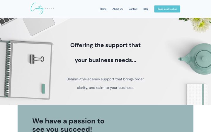 Screenshot of creatingorder.co.uk