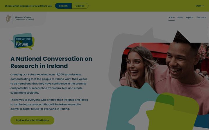 Screenshot di creatingourfuture.ie