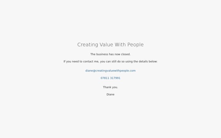 Screenshot of creatingvaluewithpeople.com